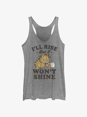 Garfield I'll Rise But I Won't Shine Womens Tank Top