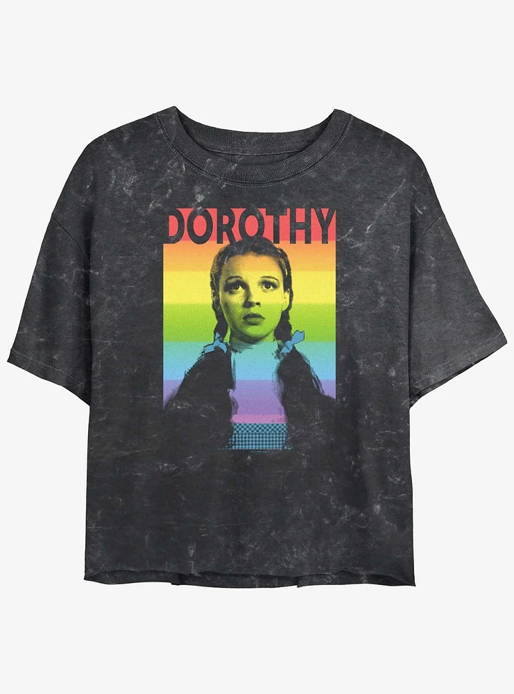 Wizard Of Oz Dorothy Rainbow Mineral Wash Crop T-Shirt