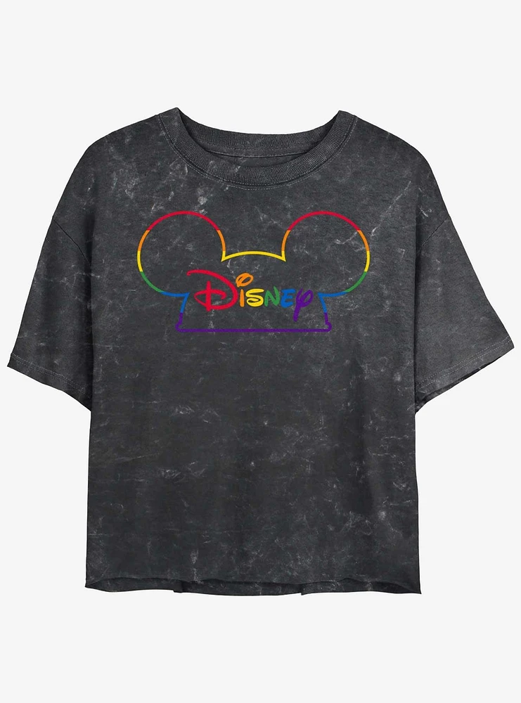 Disney Prideful Mouse Ears Mineral Wash Crop T-Shirt