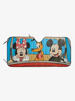 Disney Mickey, Minnie, and Pluto Driving Car Sunshade — BoxLunch Exclusive
