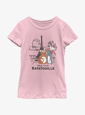Disney Pixar Ratatouille Paris Background Youth Girls T-Shirt