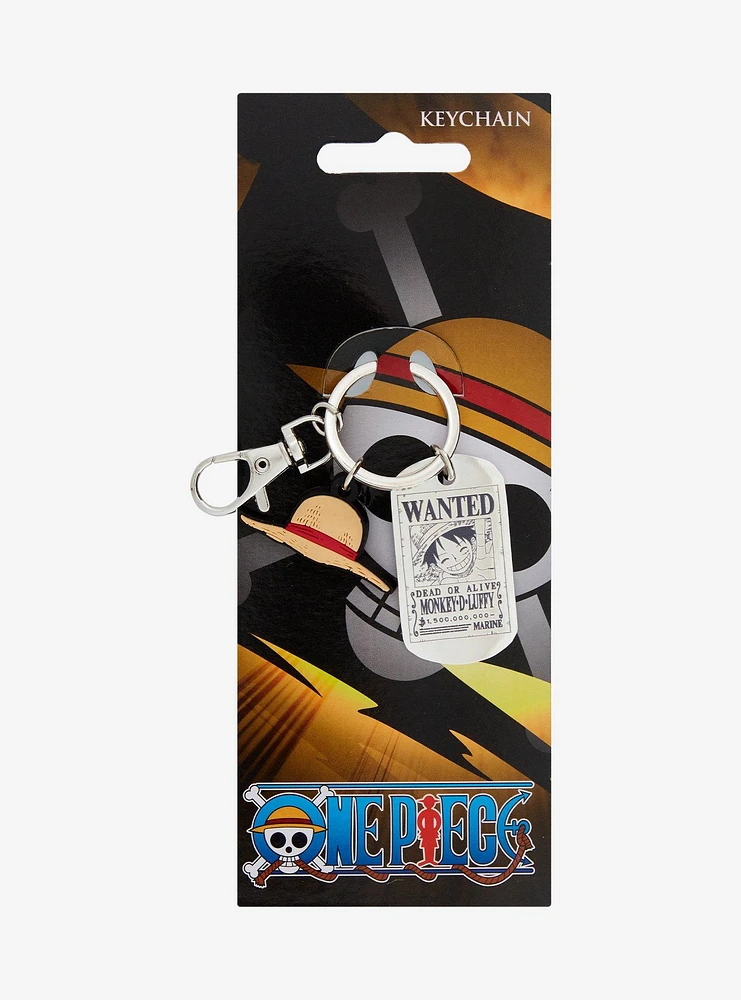 One Piece Luffy Wanted Multi Charm Keychain — BoxLunch Exclusive