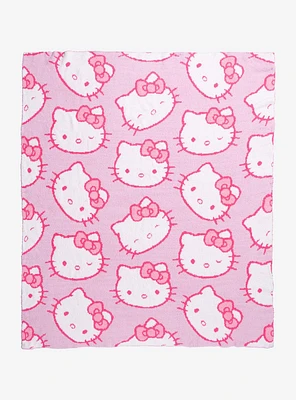 Sanrio Hello Kitty Allover Print Fuzzy Fleece Throw