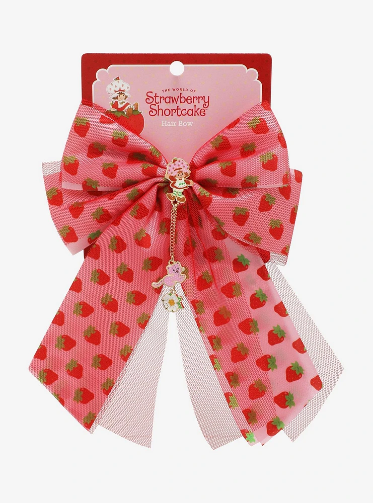 Strawberry Shortcake Tulle Bow Hair Clip
