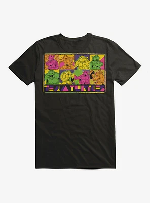 Teenage Mutant Ninja Turtles Team Group Poses Comic Black T-Shirt