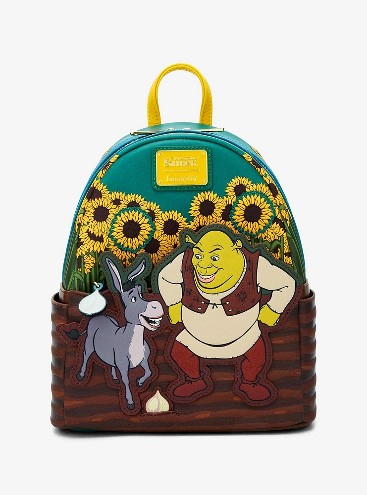Loungefly DreamWorks Shrek Donkey & Shrek Sunflower Field Mini Backpack