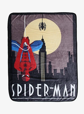Marvel Spider-Man City Skyline Fleece Throw - BoxLunch Exclusive
