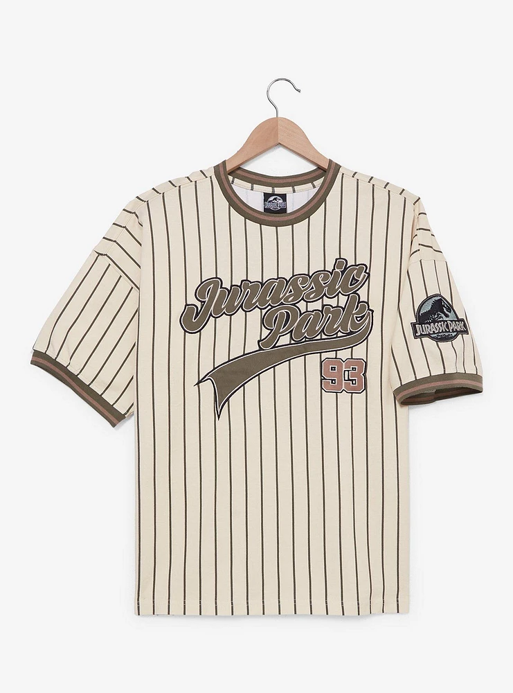 Jurassic Park Striped Baseball T-Shirt