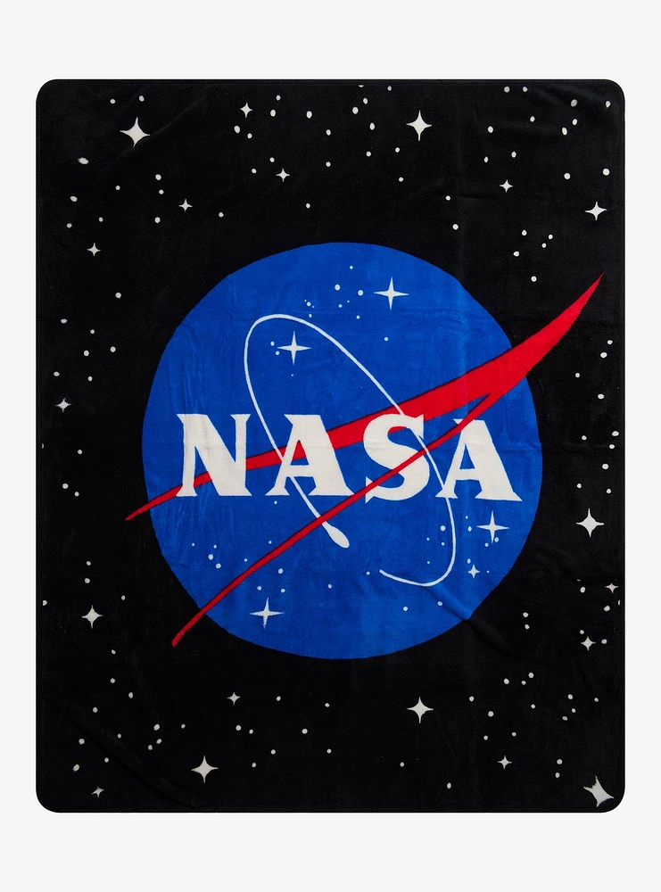 NASA Logo Starry Sky Fleece Throw