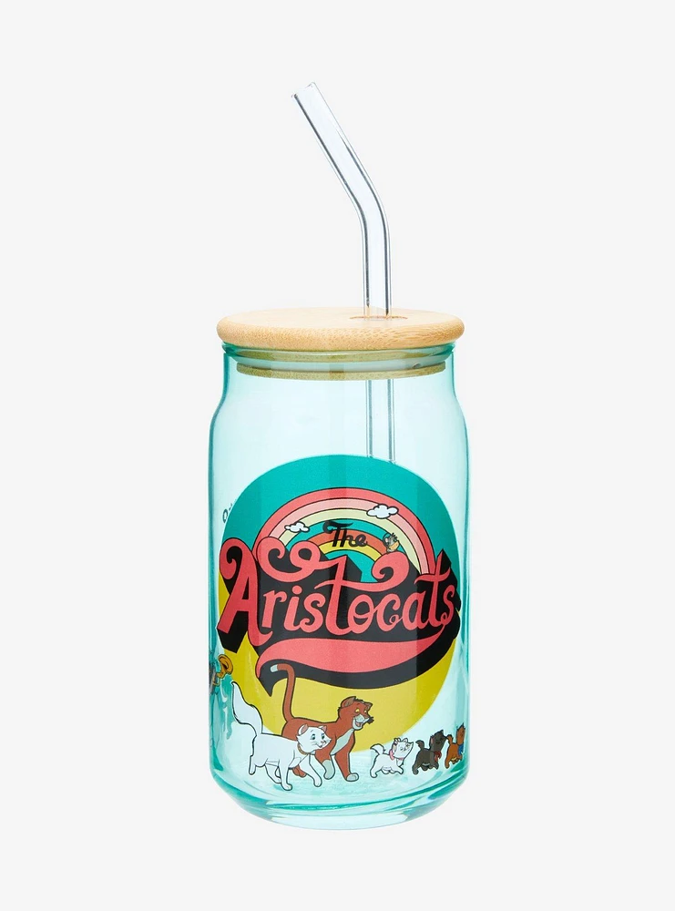 Disney The Aristocats Retro Glass Tumbler with Straw