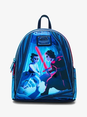 Loungefly Star Wars: The Force Awakens Rey & Kylo Ren Duel Light-Up Mini Backpack