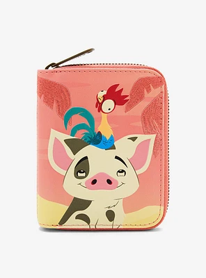 Loungefly Disney Moana Pua & Hei Hei Sunset Wallet — BoxLunch Exclusive