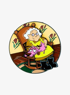 Courage the Cowardly Dog Muriel Rocking Chair Rocking Enamel Pin
