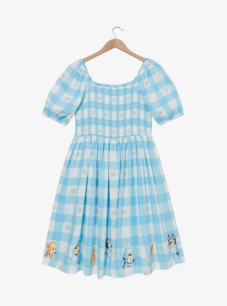 Bluey Gingham Daisy Plus Smock Dress - BoxLunch Exclusive