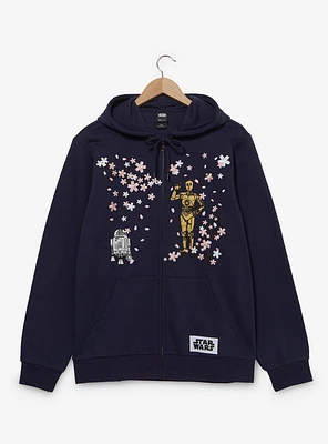 Star Wars R2-D2 & C-3PO Cherry Blossom Zippered Hoodie - BoxLunch Exclusive