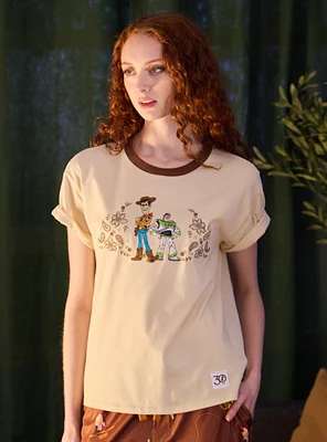 Disney Pixar Toy Story Buzz & Woody Paisley Ringer Women's T-Shirt - BoxLunch Exclusive