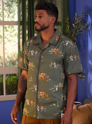 Disney Pixar Toy Story Woody & Friends Allover Print Woven Button-Up