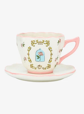 Disney Beauty and the Beast Enchanted Rose Teacup and Saucer — BoxLunch Exclusive