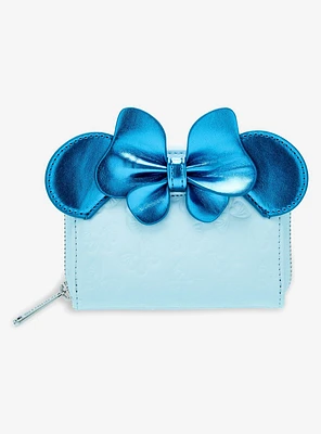 Loungefly Disney Minnie Mouse Blue Butterfly Zip Wallet — BoxLunch Exclusive