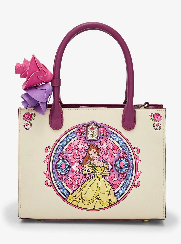 Loungefly Disney Beauty and the Beast Belle Stained Glass Portrait Crossbody Bag - BoxLunch Exclusive