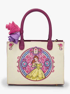 Loungefly Disney Beauty and the Beast Belle Stained Glass Portrait Crossbody Bag - BoxLunch Exclusive