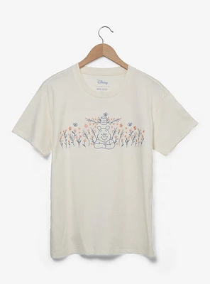 Disney Winnie the Pooh Floral Embroidered Women's Plus T-Shirt