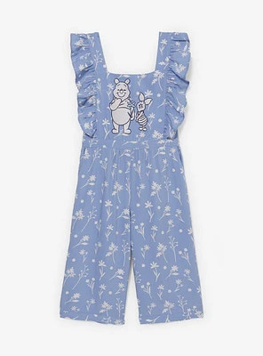 Disney Winnie the Pooh Piglet & Bear Floral Toddler Ruffle Romper - BoxLunch Exclusive