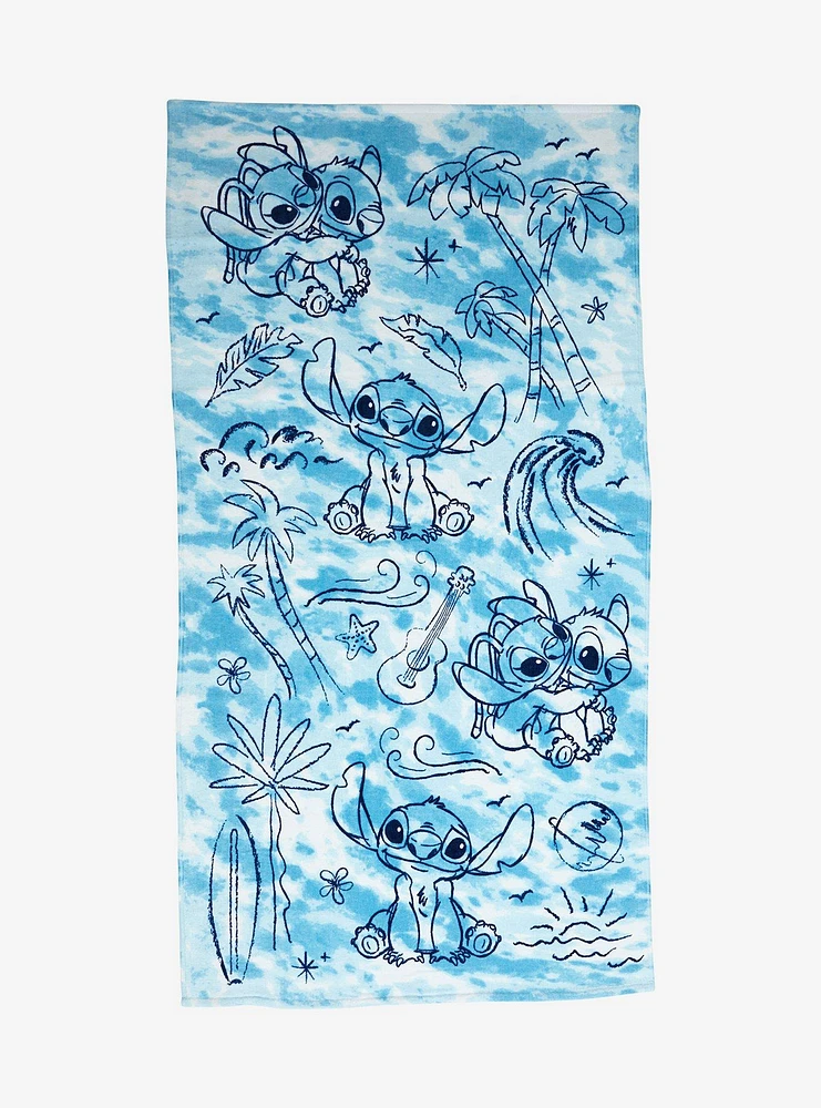 Disney Lilo & Stitch Blue Stitch Beach Towel — BoxLunch Exclusive
