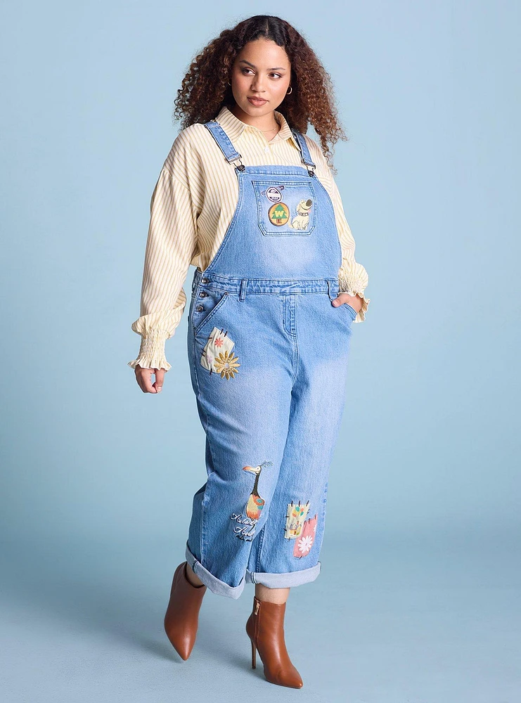 Disney Pixar Up Character Patchwork Women's Plus Overalls - BoxLunch Exclusive