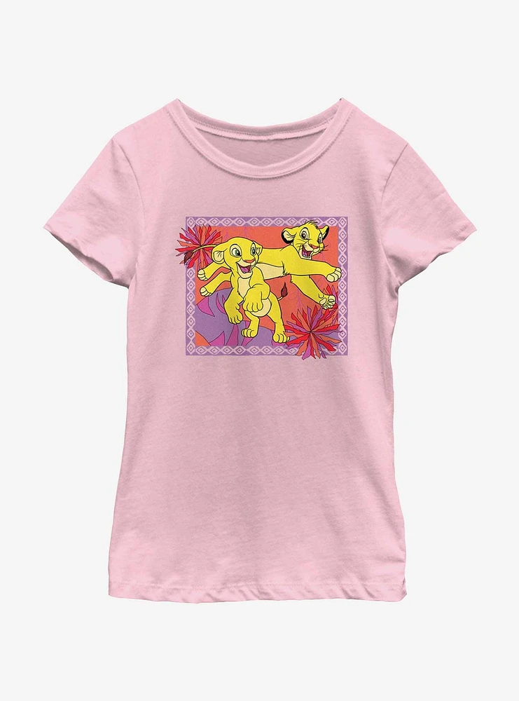 Disney The Lion King Simba And Nala Playing Frame Youth Girls T-Shirt