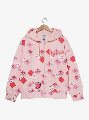 Sanrio My Melody Quilted Pink Women's Zip Hoodie