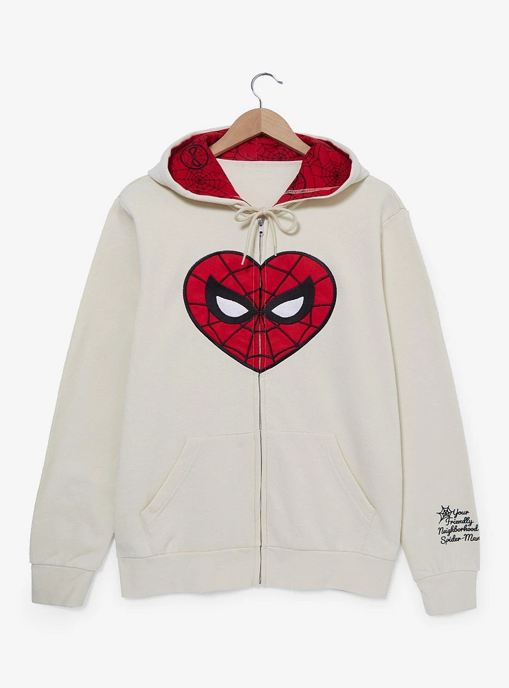 Marvel Spider-Man Heart Mask Zip Hoodie — BoxLunch Exclusive