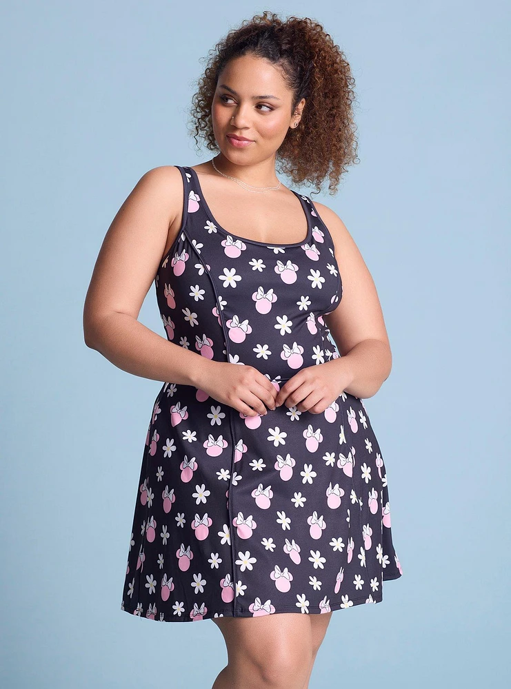 Disney Minnie Mouse Floral Allover Print Plus Active Dress