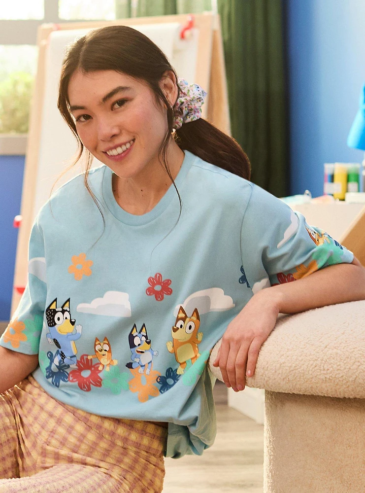 Bluey Heeler Family Floral Women's T-Shirt — BoxLunch Exclusive