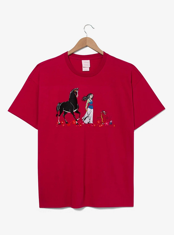 Disney Mulan Embroidered Women's Plus T-Shirt — BoxLunch Exclusive