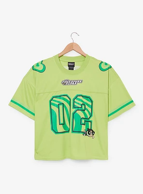 The Powerpuff Girls Buttercup Women's Cropped Plus Football Jersey — BoxLunch Exclusive
