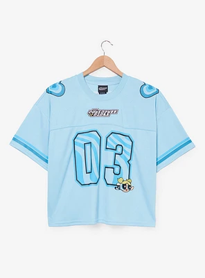 The Powerpuff Girls Bubbles Women's Plus Cropped Football Jersey — BoxLunch Exclusive