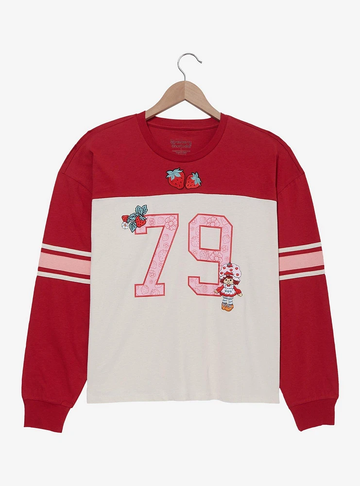 Strawberry Shortcake Women's Plus Long Sleeve Football T-Shirt - BoxLunch Exclusive