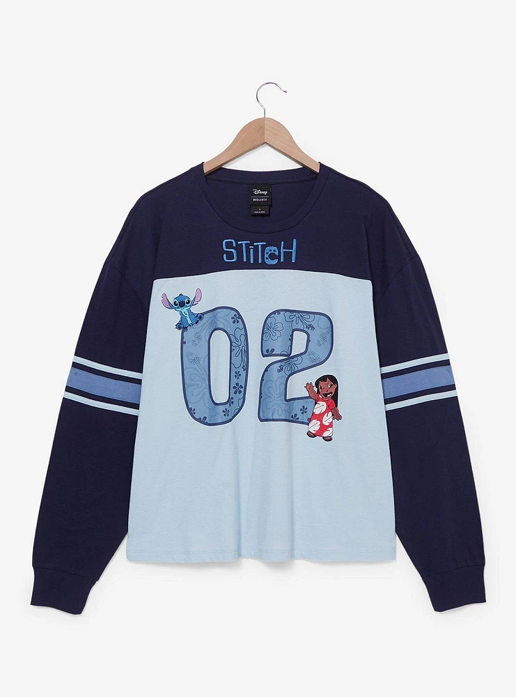 Disney Lilo & Stitch Women's Plus Long Sleeve Football Jersey - BoxLunch Exclusive