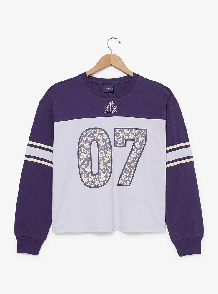 Harry Potter Deathly Hallows Women's Long Sleeve Football T-Shirt — BoxLunch Exclusive