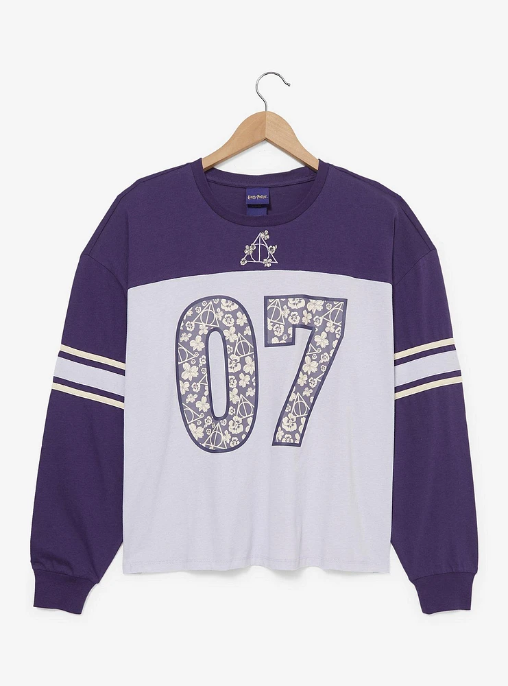 Harry Potter Deathly Hallows Women's Plus Long Sleeve Football T-Shirt — BoxLunch Exclusive