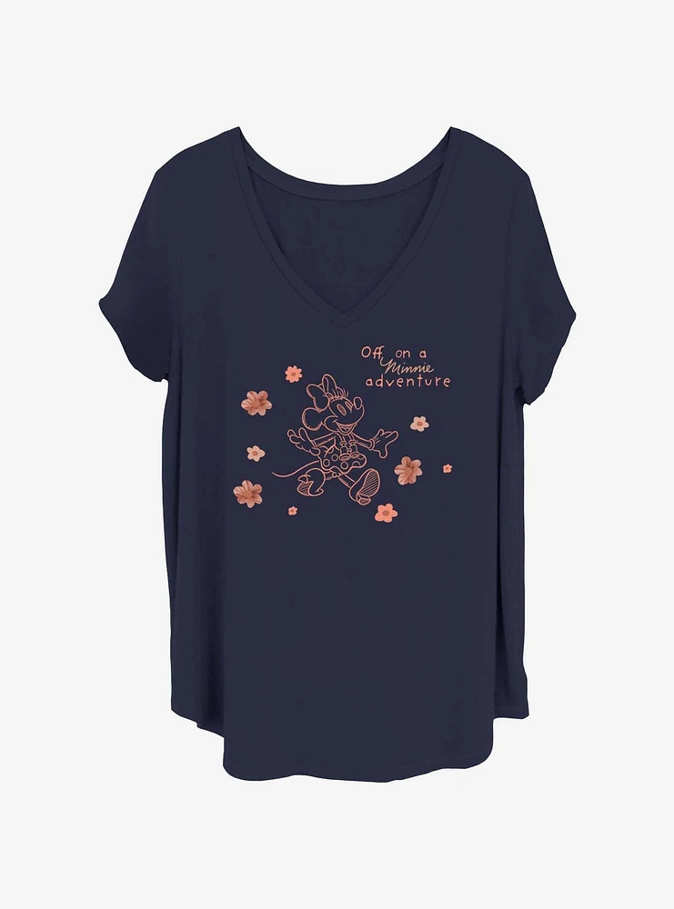 Disney Minnie Mouse On a Adventure Womens T-Shirt Plus