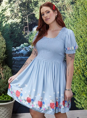 Peanuts Snoopy Floral Plus Smock Dress - BoxLunch Exclusive