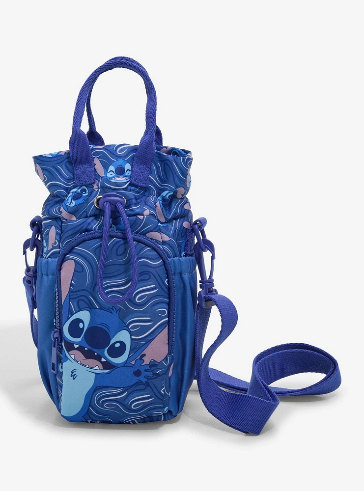 Disney Lilo & Stitch Allover Print Stitch Waves Water Bottle Holder Crossbody Bag - BoxLunch Exclusive