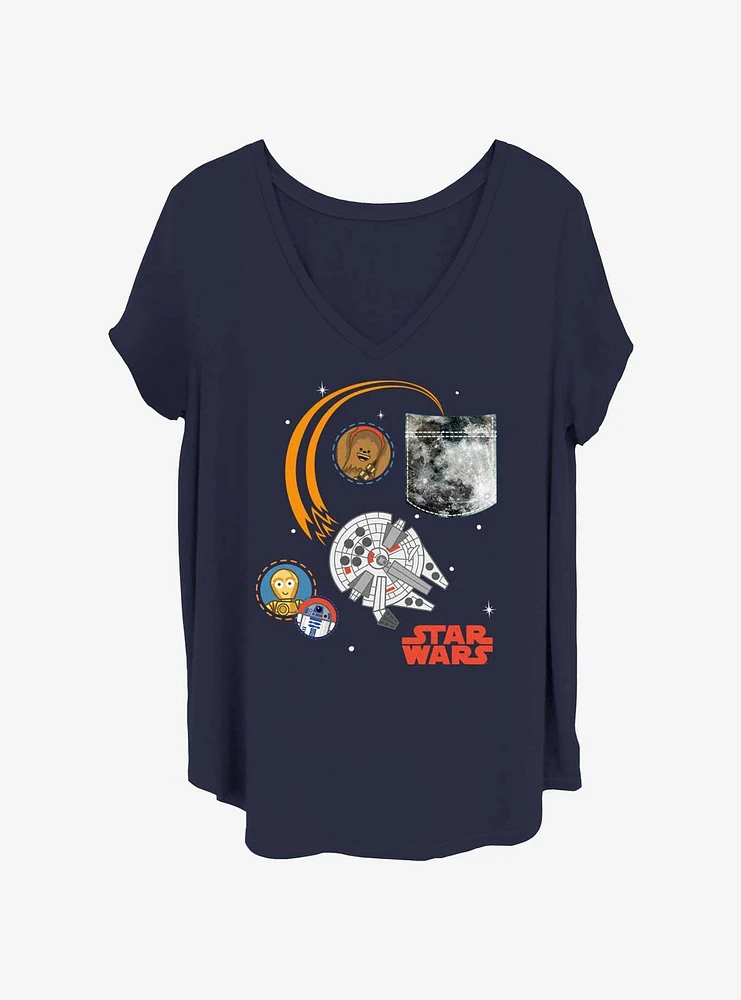 Star Wars Moon Pocket Womens T-Shirt Plus
