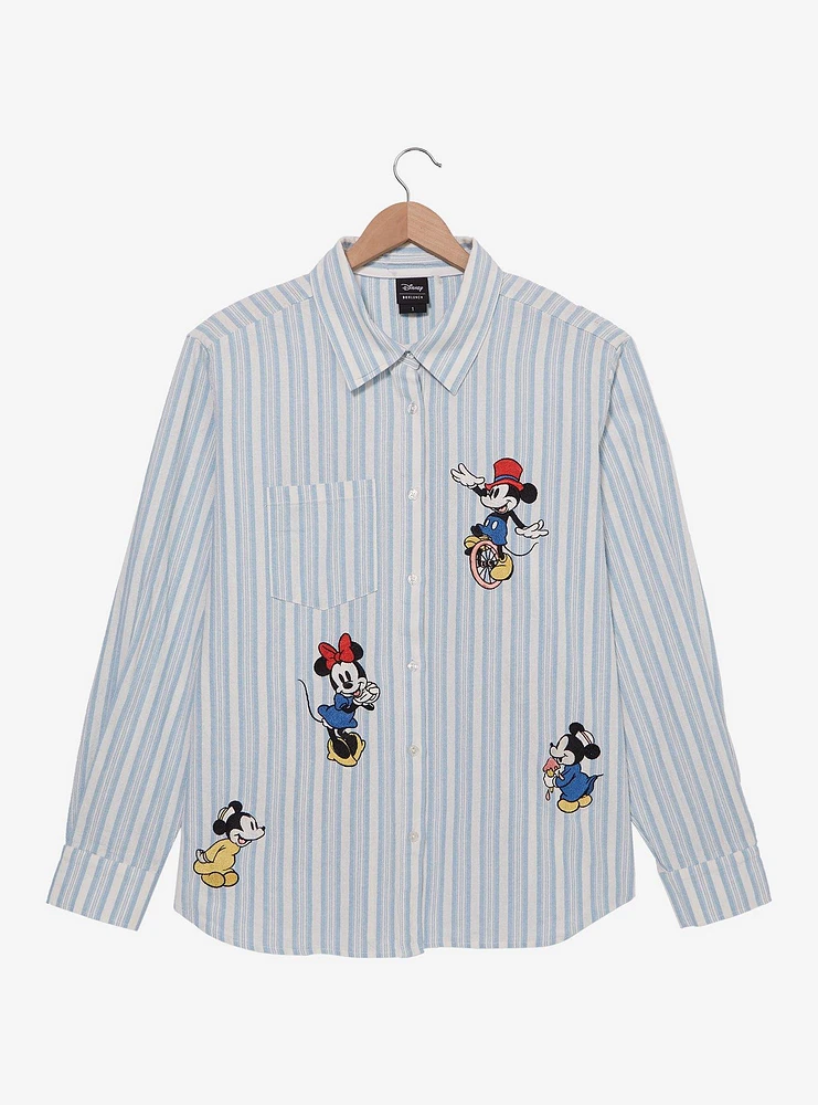 Disney Mickey and Friends Fair Women's Plus Long Sleeve Button-Up