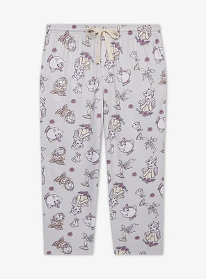 Disney Beauty and the Beast Belle & Friends Allover Print Women's Plus Sleep Pants - BoxLunch Exclusive