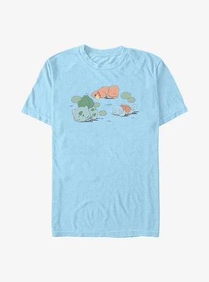 Pokemon Bulbasaur Charmander Squirtle Sketch Style T-Shirt