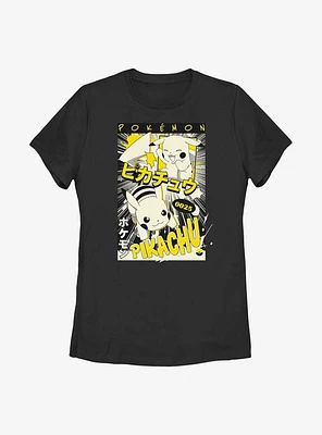 Pokemon Poster Pikachu Manga Style Womens T-Shirt