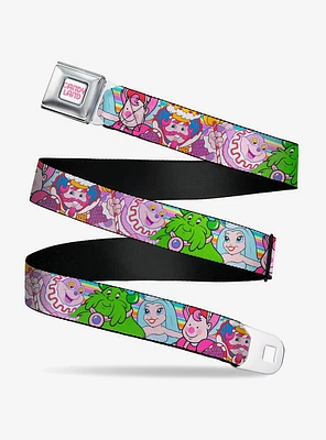 Candy Land Character Lineup Stripe Youth Seatbelt Buckle Belt
